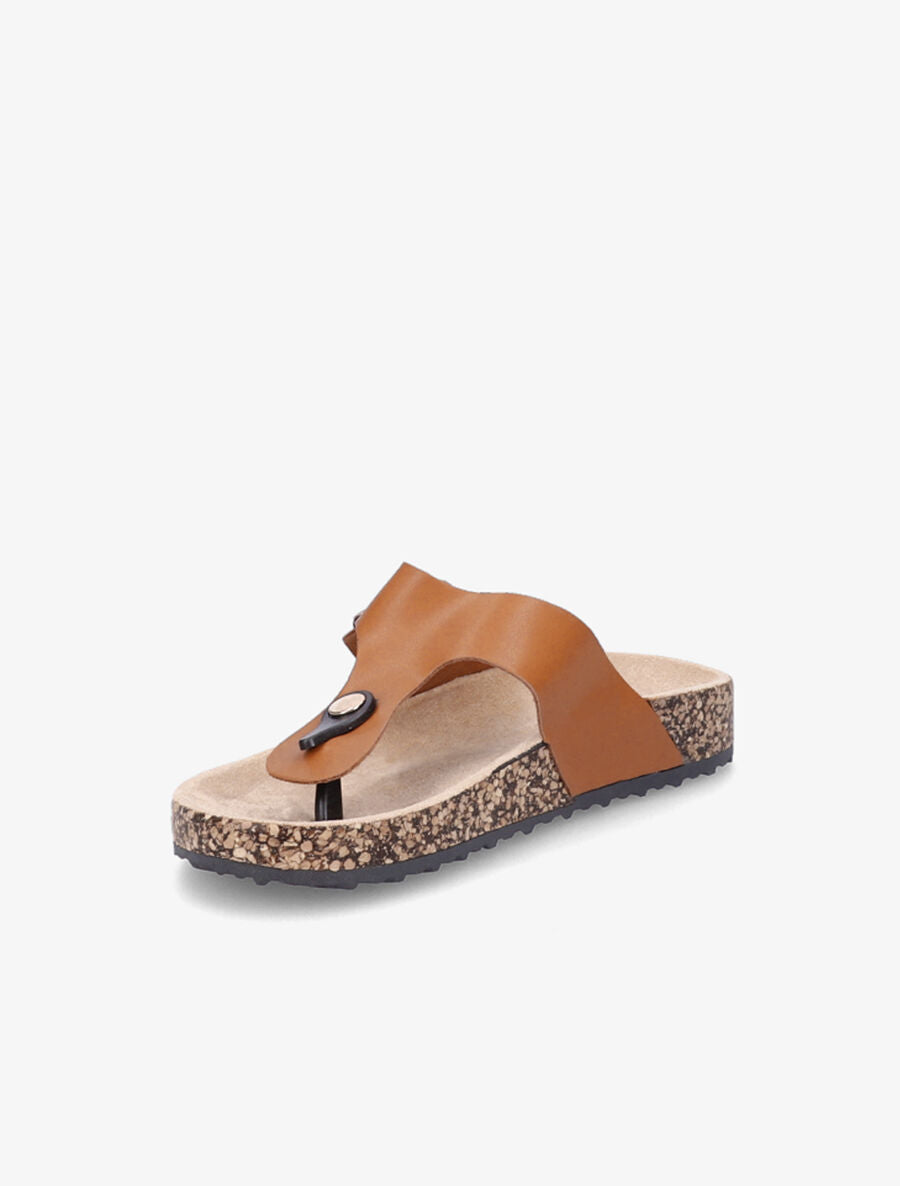 Claquettes en simili à semelles effet liège - Camel - 4