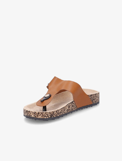 Claquettes en simili à semelles effet liège - Camel - 4