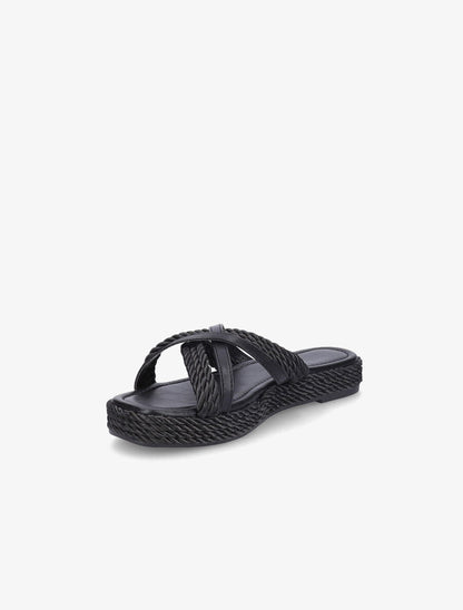 Claquettes à ganses croisées - Noir - 3