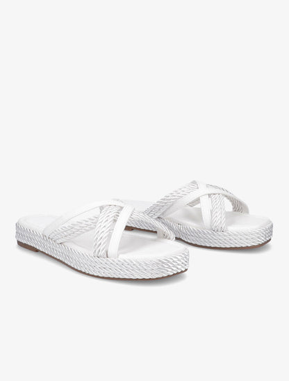 Claquettes à ganses croisées - Blanc - 4