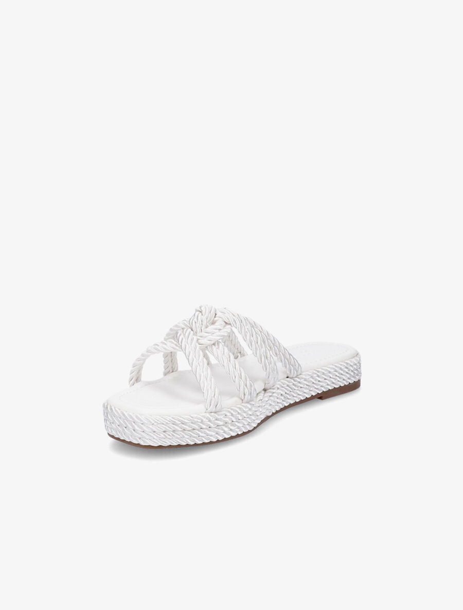 Claquettes à ganses entelacées - Blanc - 3