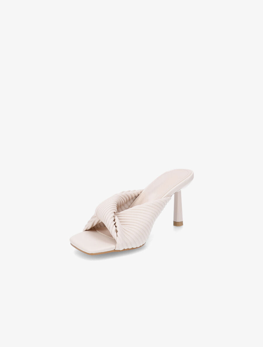 Mules torsadées à talon aiguille - Beige - 3