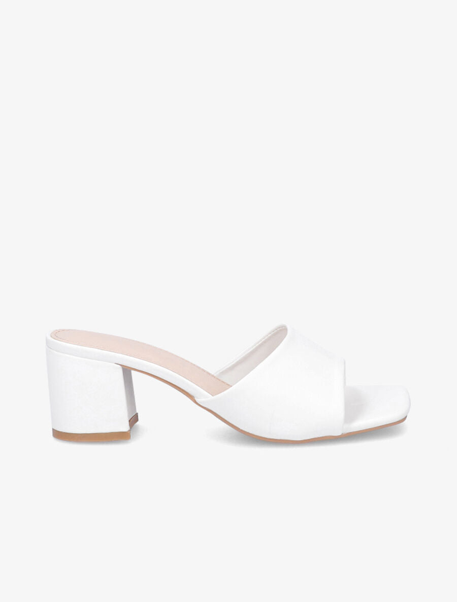 Mules classiques en simili - Blanc - 5