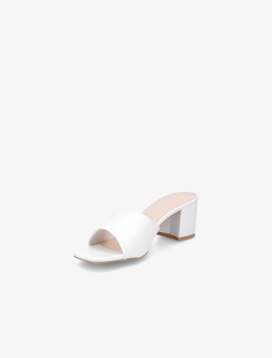 Mules classiques en simili - Blanc - 3