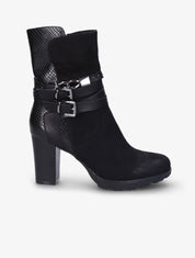 Bottines montantes bi-matière à sangles - Noir - 7
