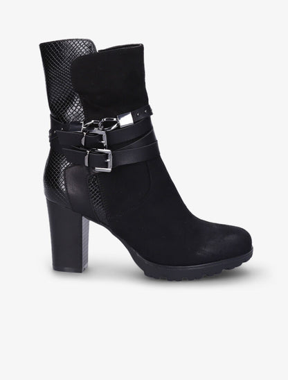 Bottines montantes bi-matière à sangles - Noir - 7