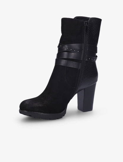 Bottines montantes bi-matière à sangles - Noir - 3