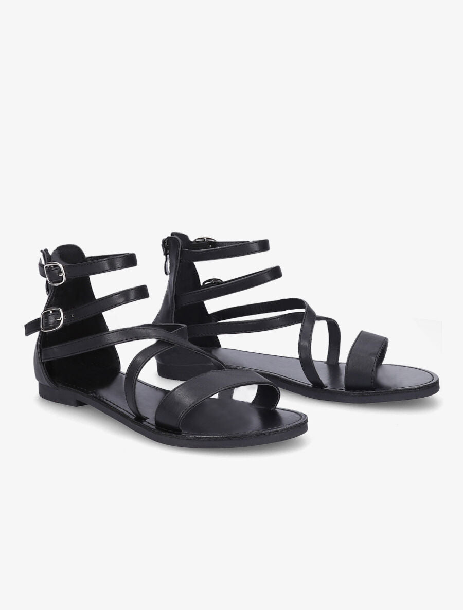 Nu-pieds à brides croisées - Noir - 4