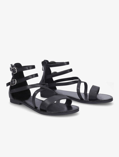 Nu-pieds à brides croisées - Noir - 4