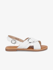 Nu-pieds croisés en simili - Blanc - 1