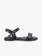 Nu-pieds dentelés à clous - Noir - 5