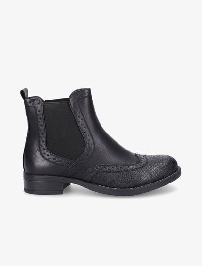 Bottines bi-matière effet patiné - Noir - 5