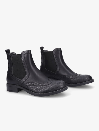 Bottines bi-matière effet patiné - Noir - 4