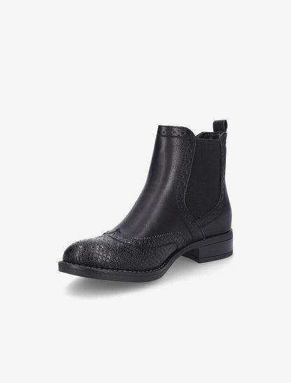 Bottines bi-matière effet patiné - Noir - 3