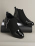 Bottines élastiquées à bout vernis - Noir - 1