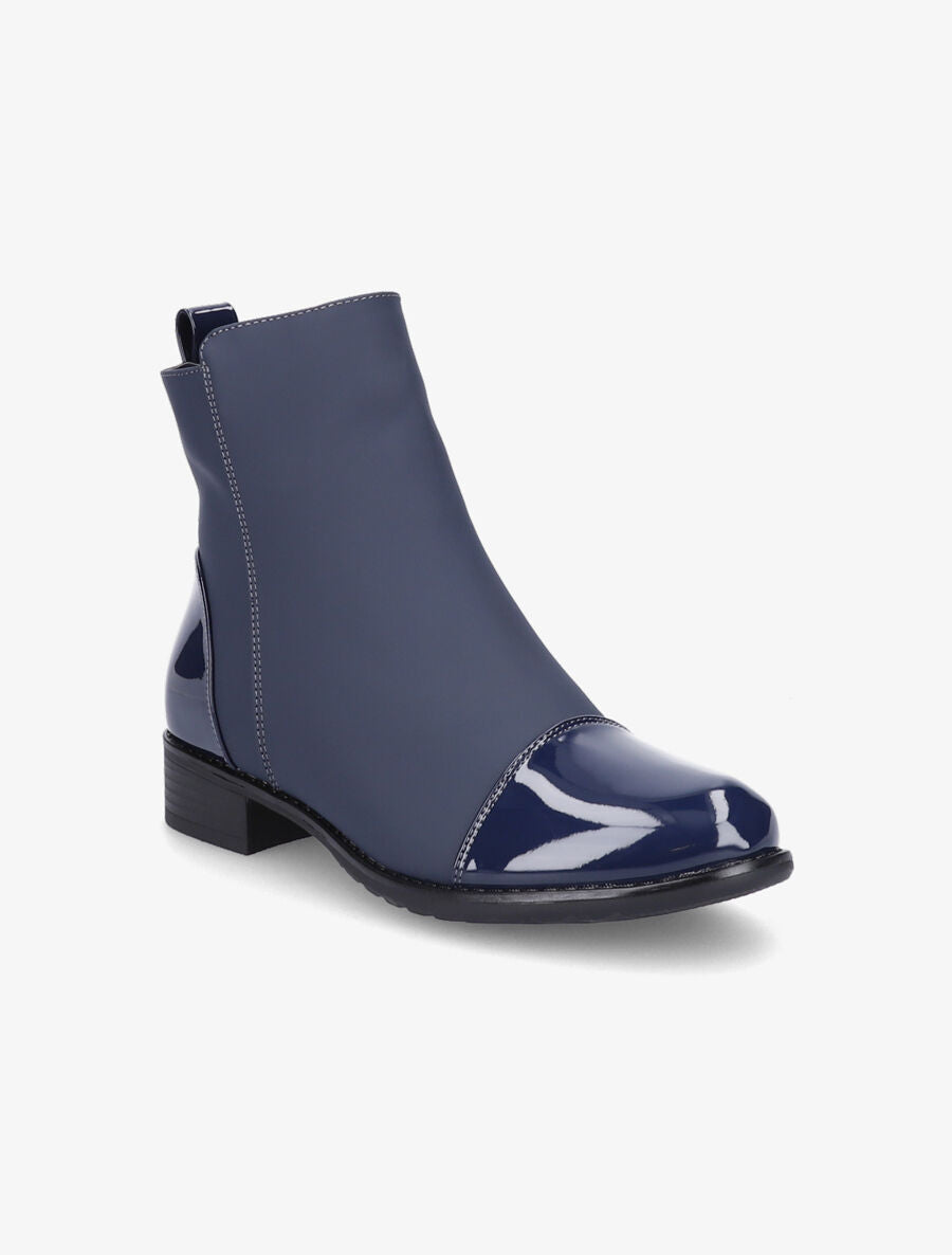 Bottines à bout vernis - Marine - 2