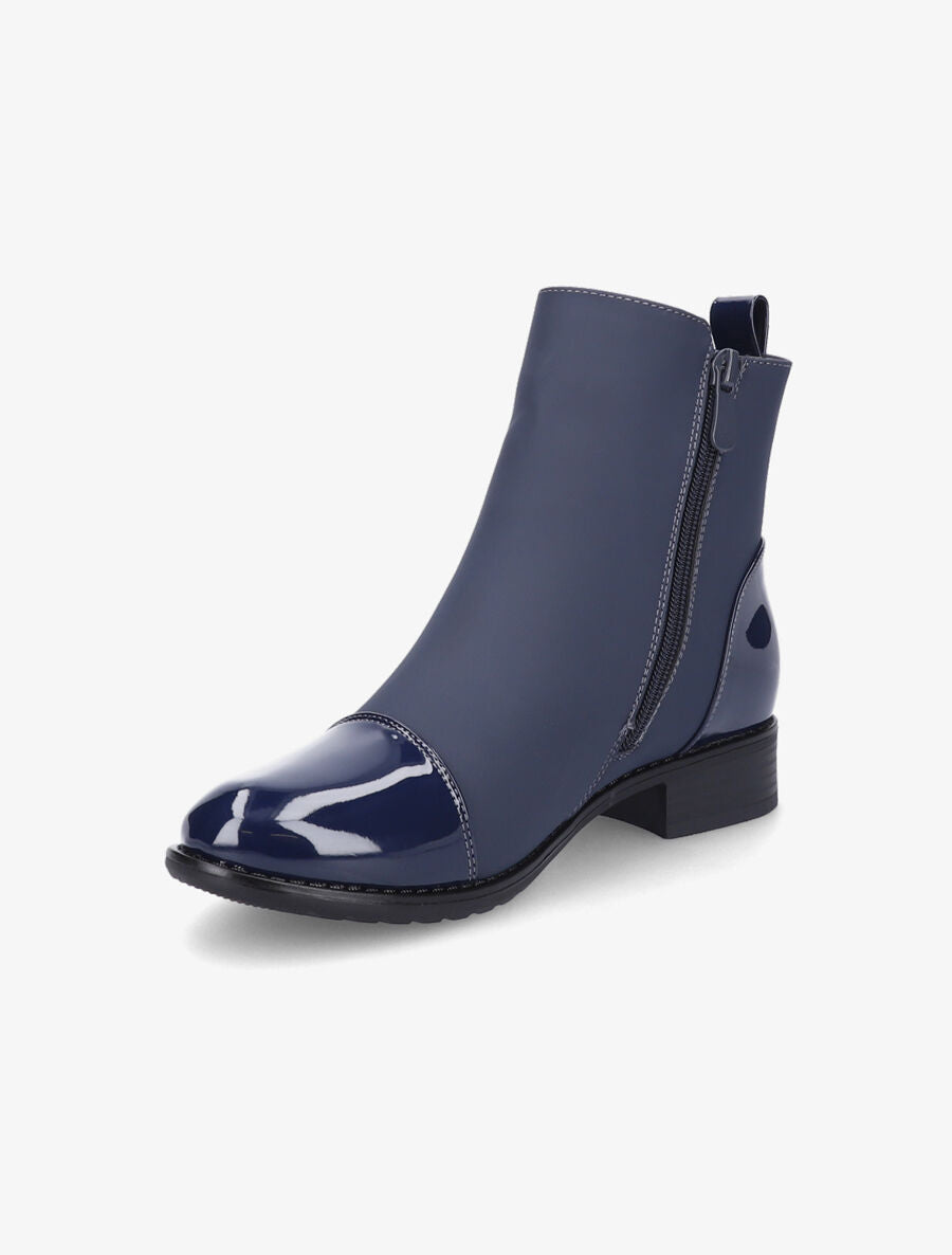 Bottines à bout vernis - Marine - 3