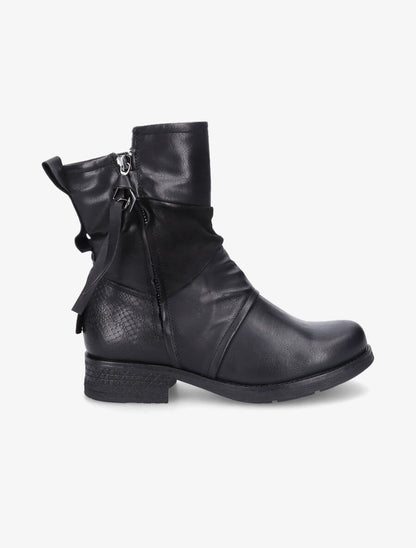 Boots montantes à contrefort python - Noir - 1