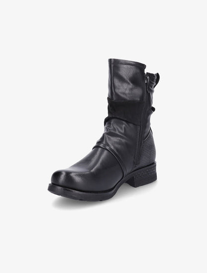 Boots montantes à contrefort python - Noir - 3