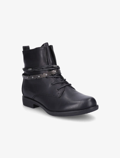 Bottines lacées à sangle irisée - Noir - 2