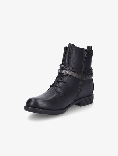 Bottines lacées à sangle irisée - Noir - 3