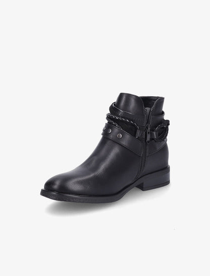 Bottines à sangles cloutées et tressées - Noir - 3