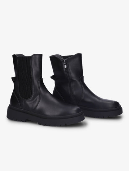 Bottines à semelle épaisse et à ganse élastiquée - Noir - 1