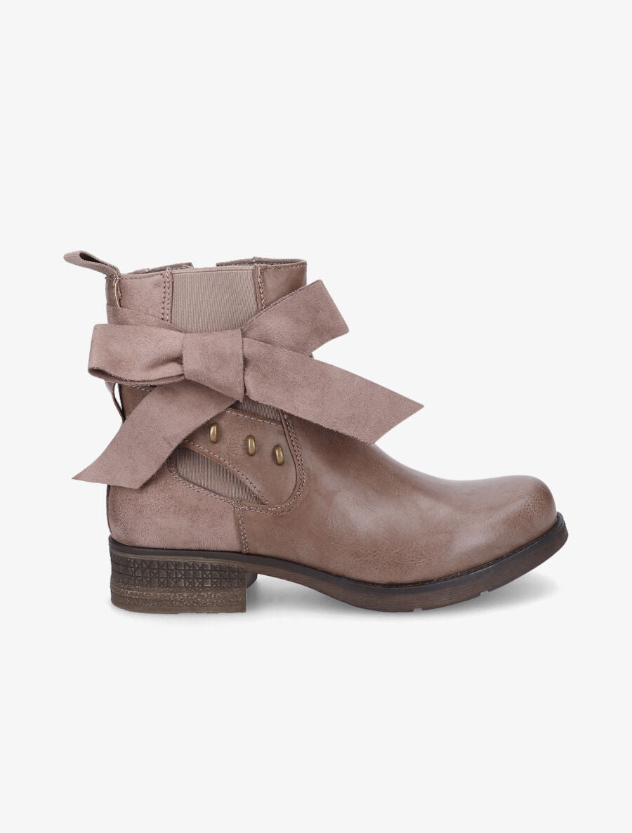 Boots montantes à noeud - Taupe - 1