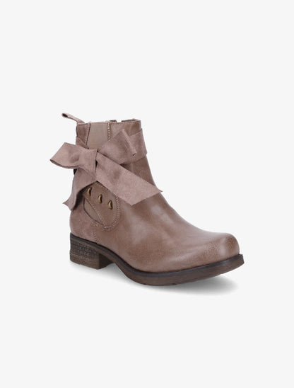 Boots montantes à noeud - Taupe - 2