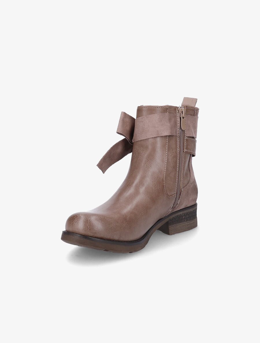 Boots montantes à noeud - Taupe - 3