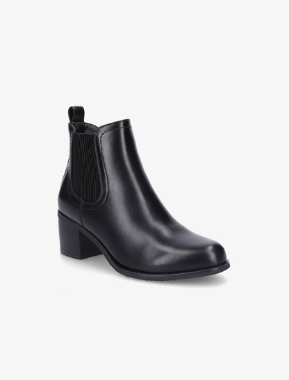 Bottines en simili et côté élastiqué - Noir - 2