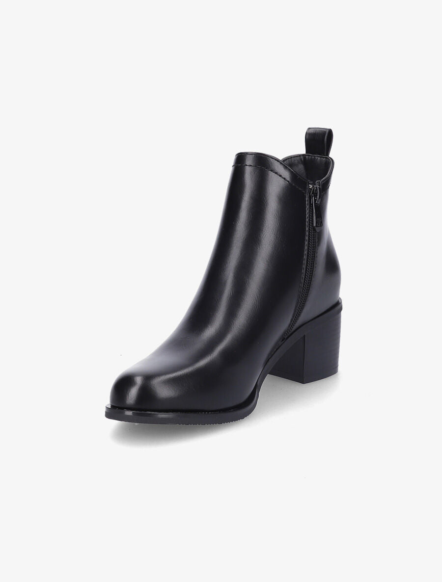 Bottines en simili et côté élastiqué - Noir - 3