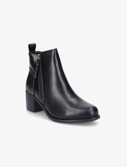 Bottines à contrefort effet croco - Noir - 2