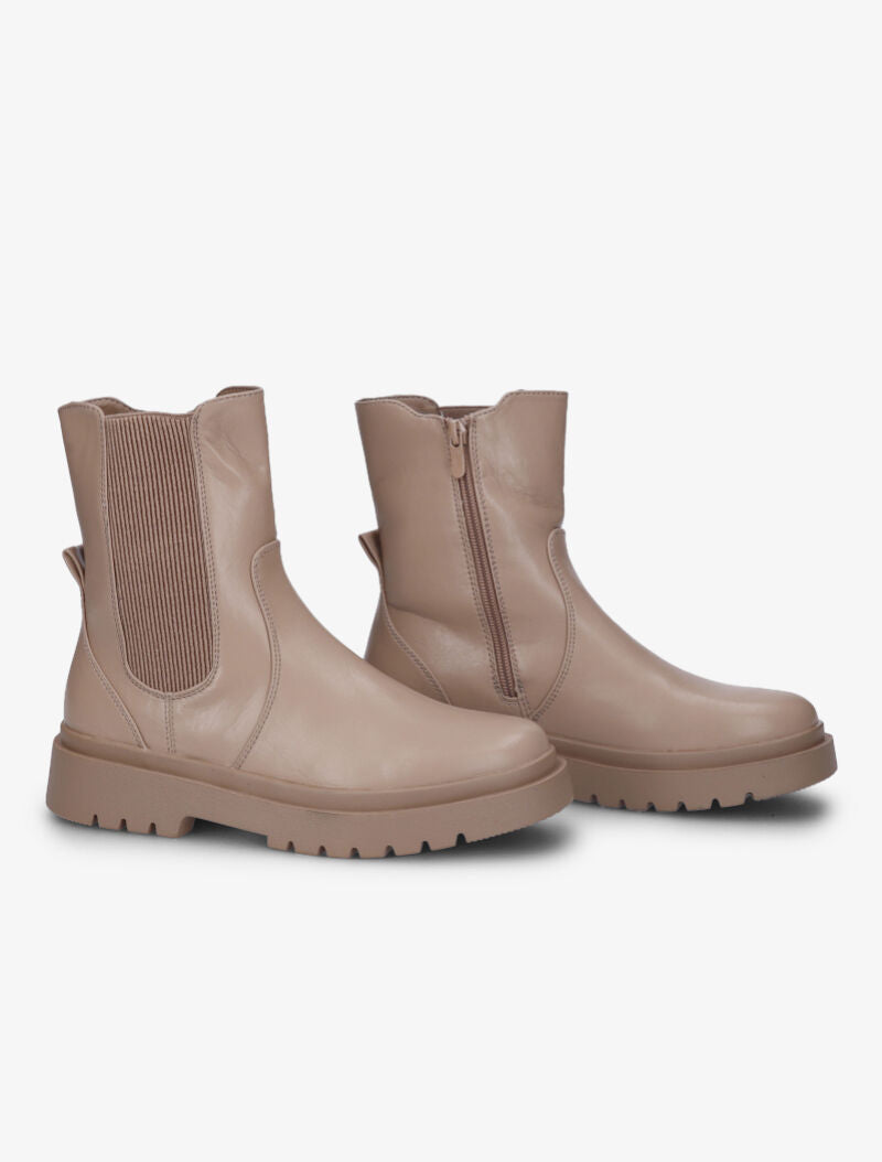 Bottines à semelle épaisse et à ganse élastiquée - Taupe - 5