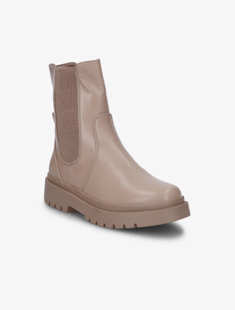 Bottines à semelle épaisse et à ganse élastiquée - Taupe - 3