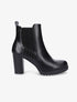 Bottines à talon haut et contrefort effet python - Noir - 5