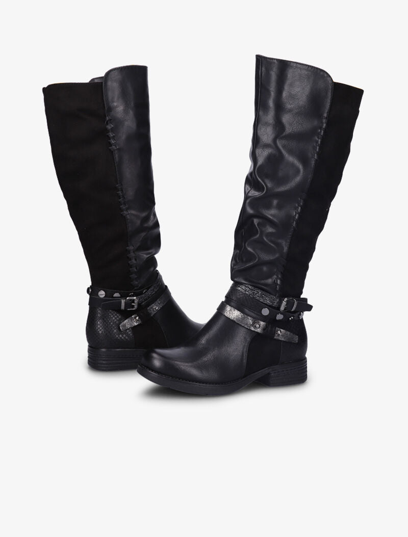 Bottes cavalières bi-matière - Noir - 3