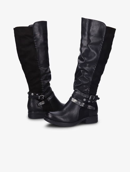 Bottes cavalières bi-matière - Noir - 3