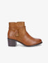 Bottines en simili et pompons décoratifs - Camel - 1