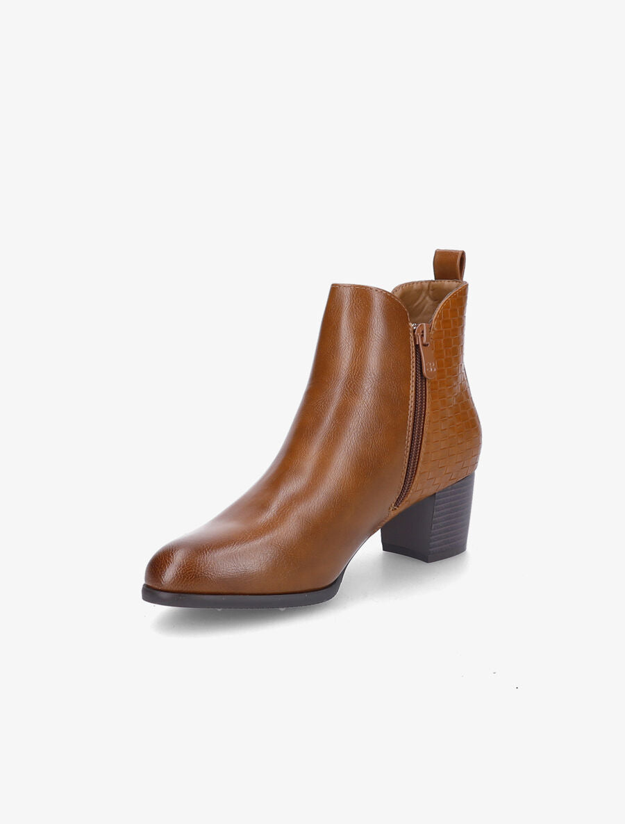 Bottines à contrefort effet osier - Camel - 3