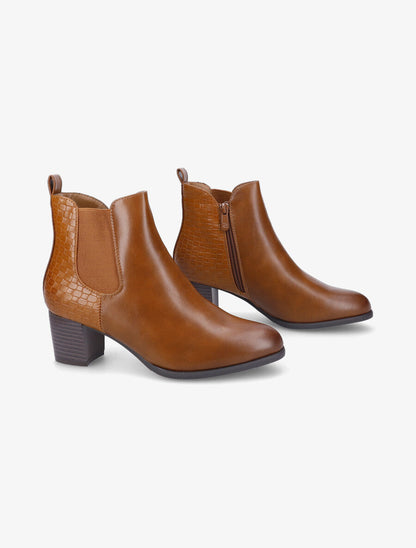 Bottines à contrefort effet osier - Camel - 4