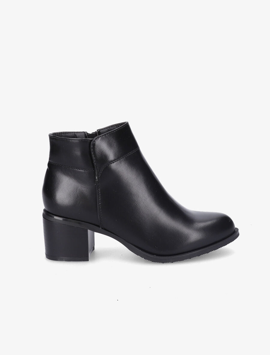 Bottines à talon et zip - Noir - 5