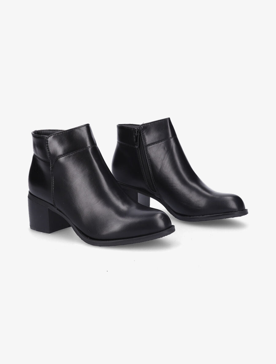 Bottines à talon et zip - Noir - 4