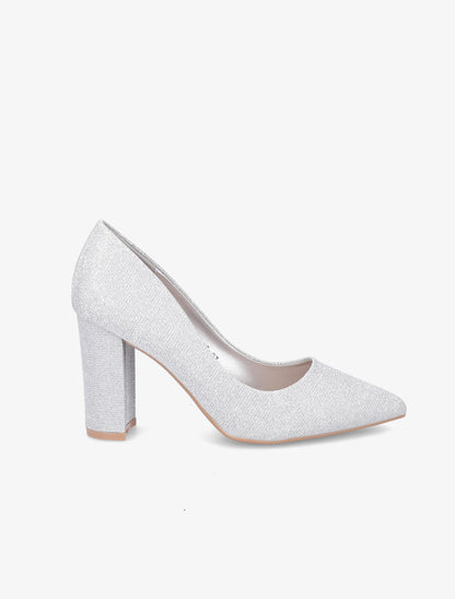 Escarpins pointus à paillettes - Argent - 5