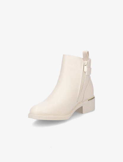 Bottines à boucle - Beige - 3