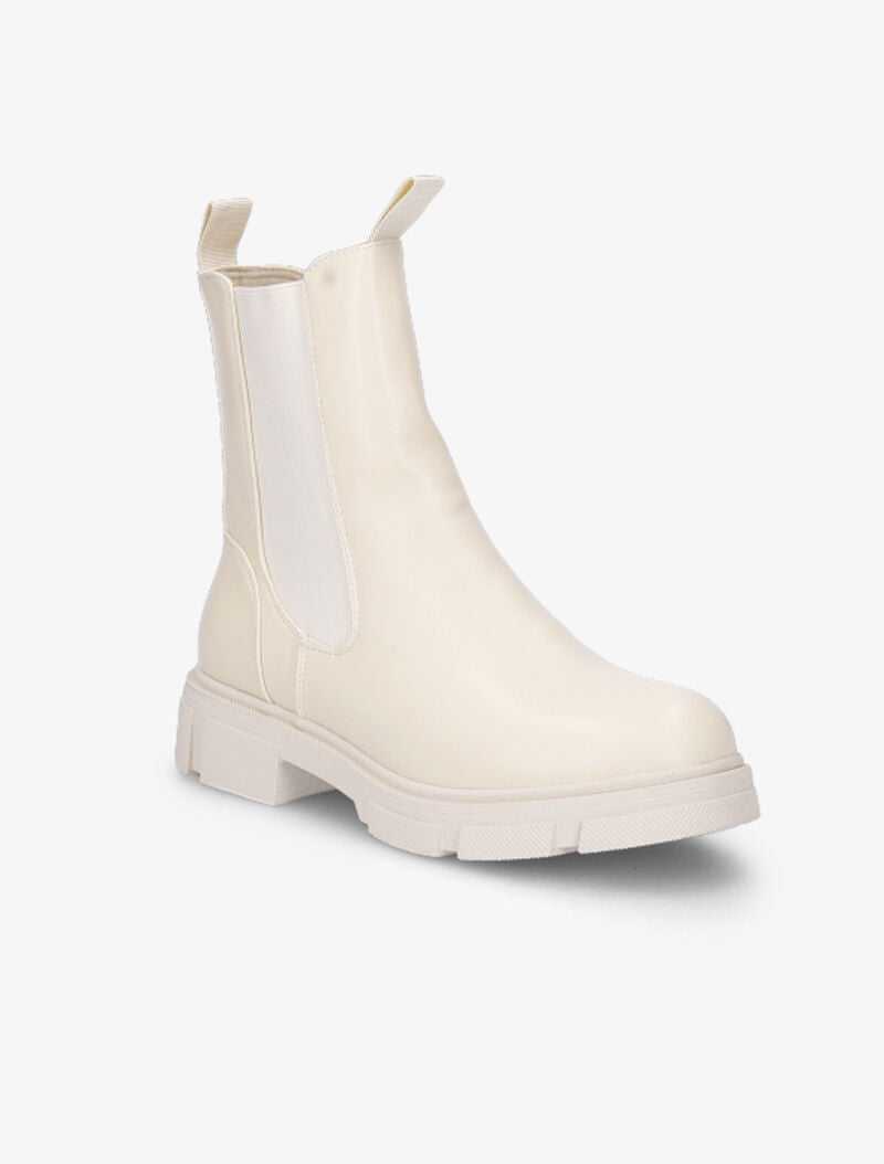 Boots à zip et semelles crantées - Écru - 3