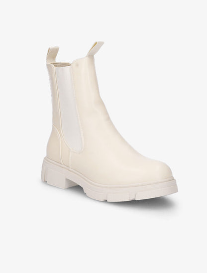 Boots à zip et semelles crantées - Écru - 3