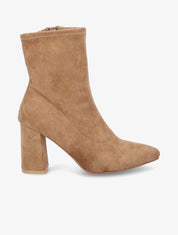 Bottines pointues en suédine souple - Taupe - 5