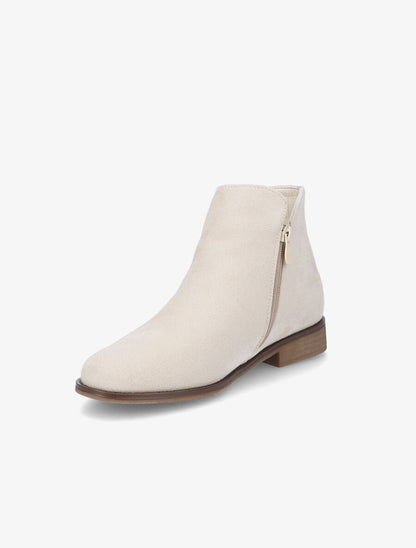 Low boots effet daim à pampille - Beige - 3