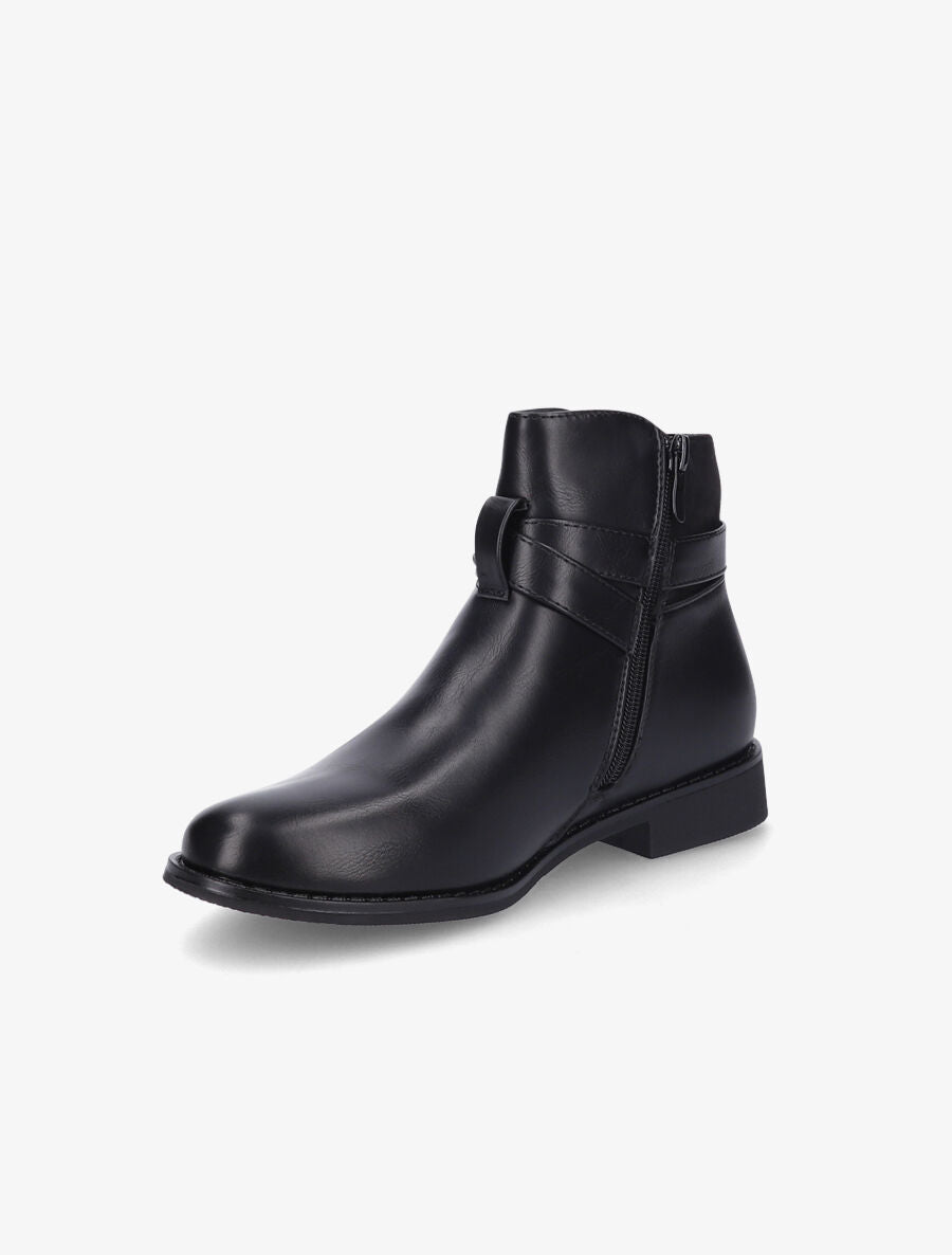 Boots bimatière et lanières croisées - Noir - 3